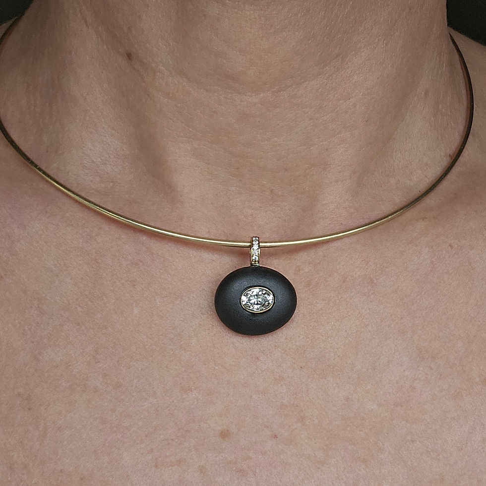 East West Solitaire Beach Stone Pendant