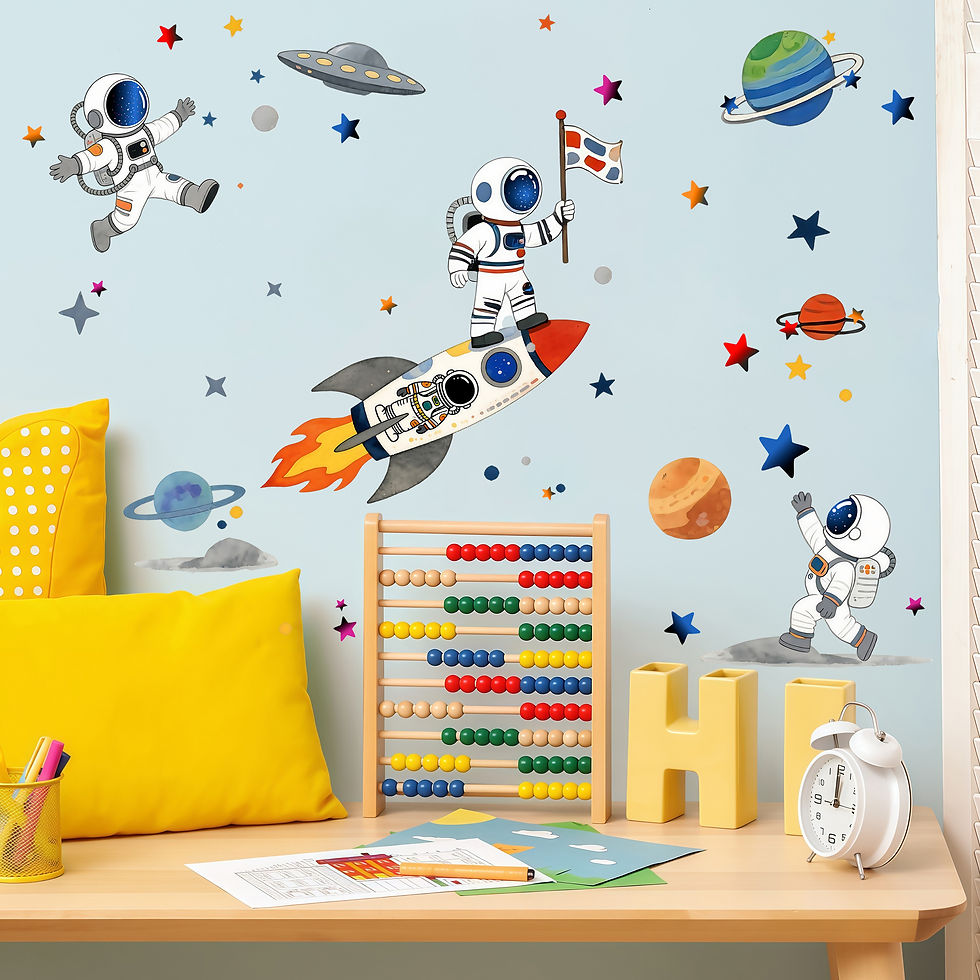 Thumbnail: Cartoon Astronaut Pilot Wall Stickers for Baby Room Kids Bedroom Decor Nursery C