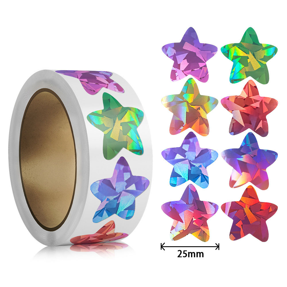 500pcs 1inch Coloful Sparkling Star Sticker Label for Festival Party Deco Envelo