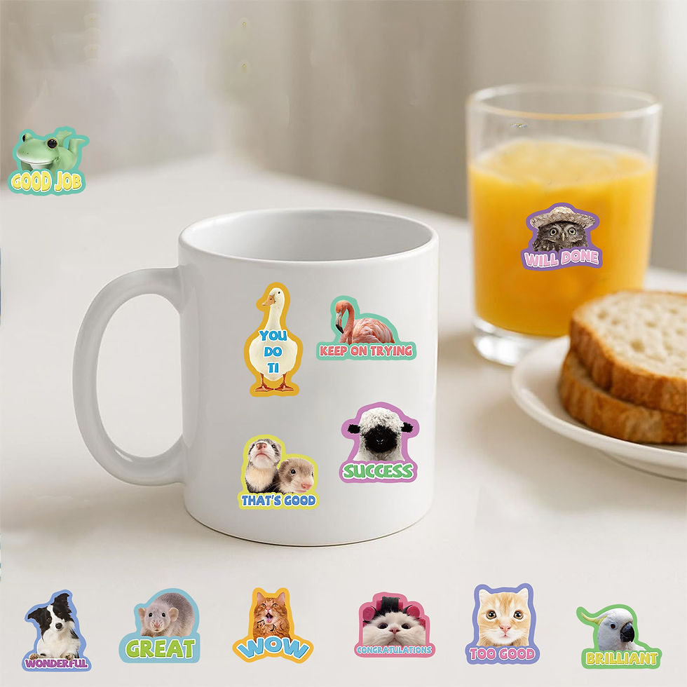 Thumbnail: 50PCS Teacher Animal Rewards Sticker Notebook Home Decorative Creative Waterproo