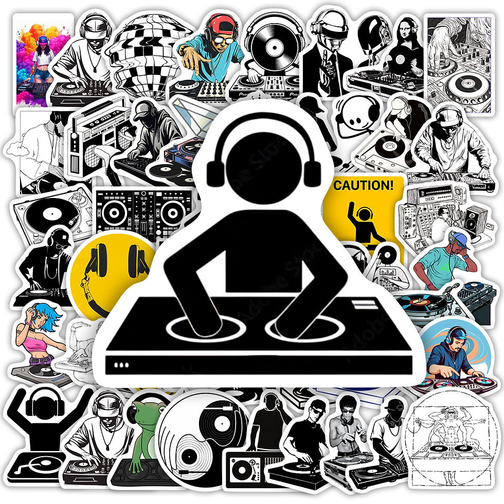 Thumbnail: Electronic Music EDM DJ Stickers DIY Vinyl Decorative Waterproof Decals for Scra