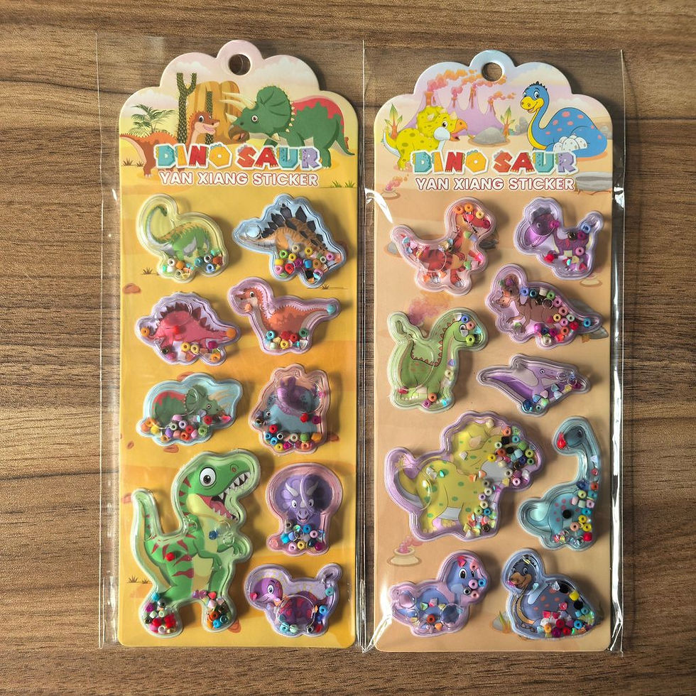 Thumbnail: 4Pack Dinosaur Shaker Stickers Interactive Sparkly Dino Decor Decals for Kids' N