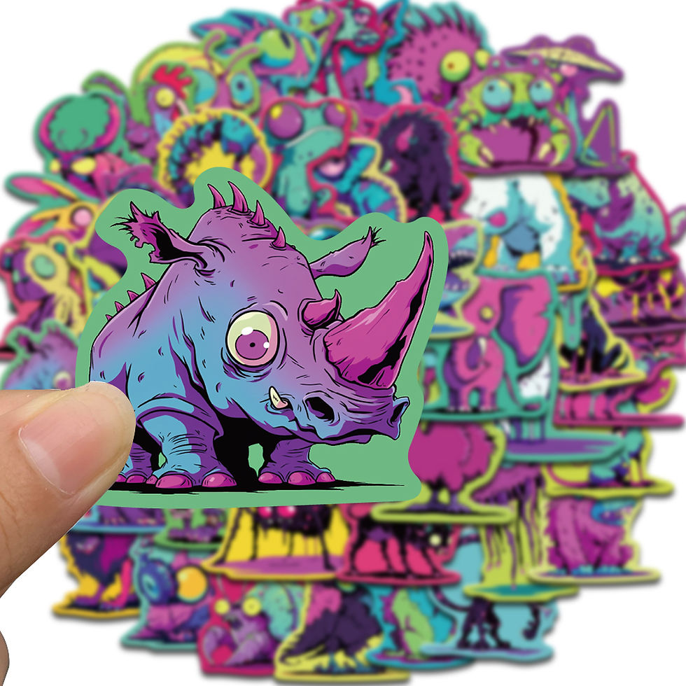 Thumbnail: 50PCS Colorful Strange Creatures Sticker Scrapbooking Living Room Waterproof Lap