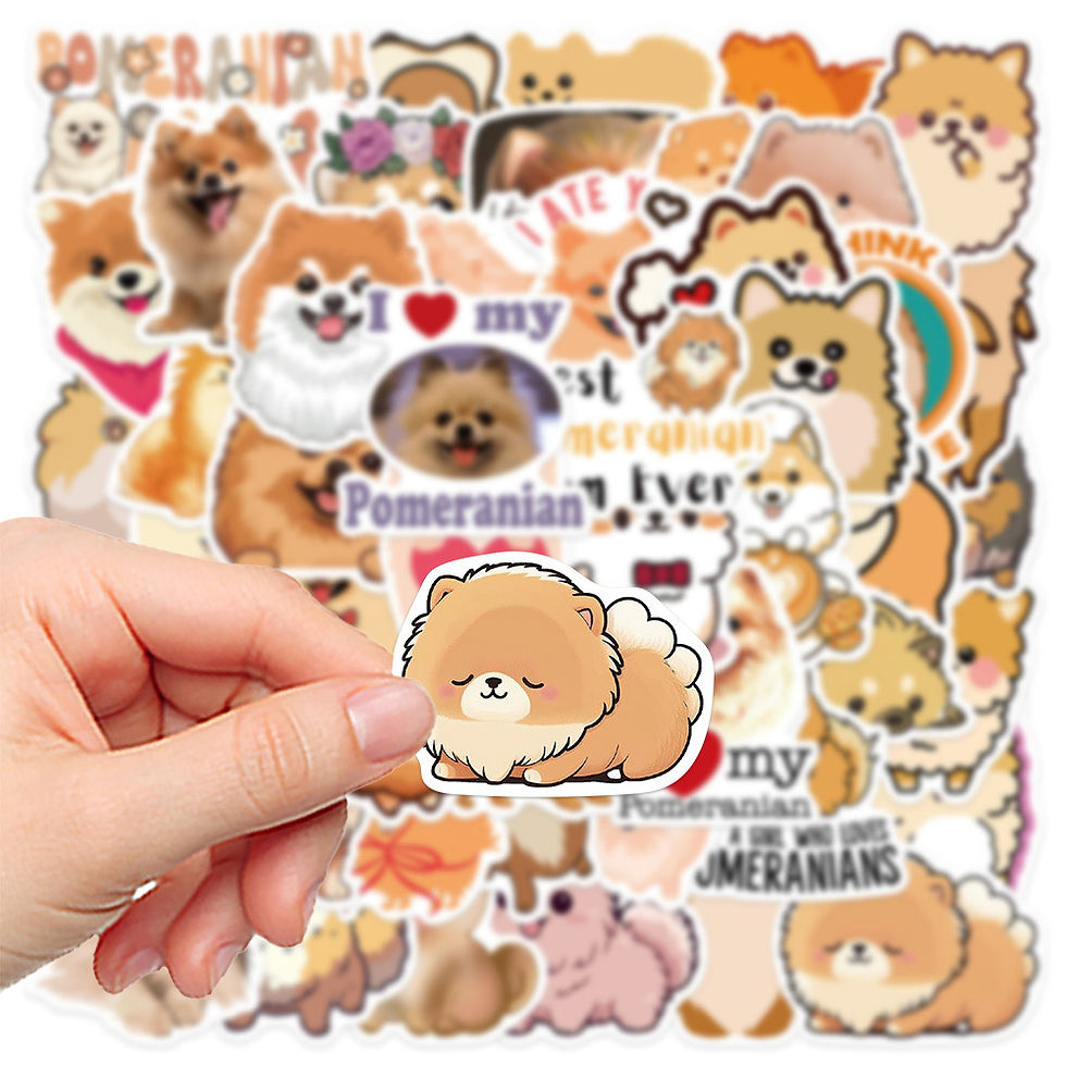 Thumbnail: 50PCS Cartoon Cute Pomeranian Graffiti Stickers for Bicycle Hand Account Pencil 