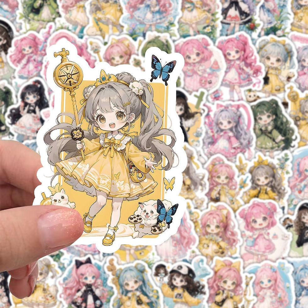 Thumbnail: 60PCS Q-version Magic Cute Girl Graffiti Stickers for Helmet Bicycle Hand Accoun