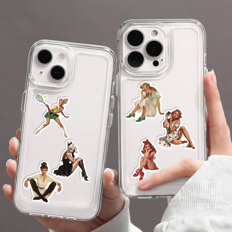 Thumbnail: 60pcs Retro Girl Sticker Collection Vintage Beauty Stickers Waterproof Vinyl Dec