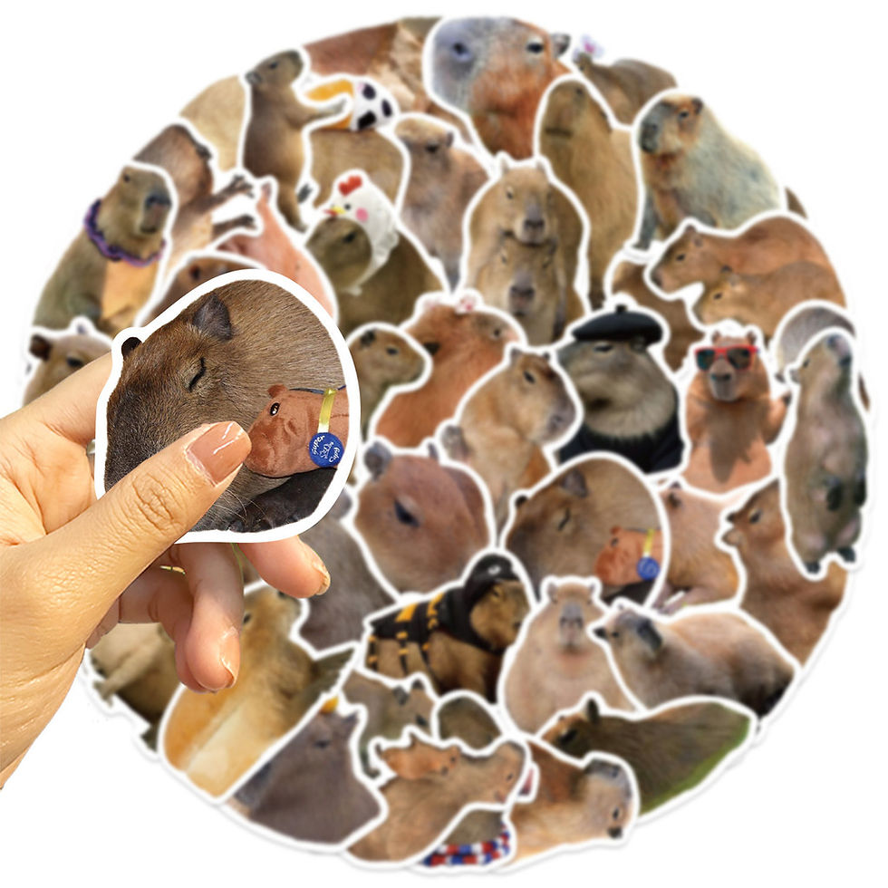 Thumbnail: 50Pcs Cartoon Capybara Graffiti Stickers - Waterproof Decor for Guitars, Noteboo