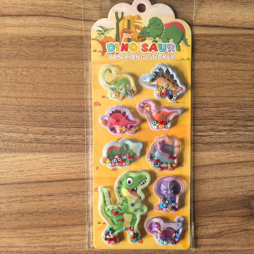 Thumbnail: 4Pack Dinosaur Shaker Stickers Interactive Sparkly Dino Decor Decals for Kids' N