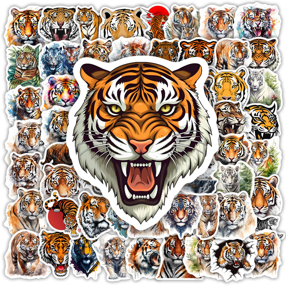 Cool Tiger Icon Stickers Waterproof Vinyl Decal DIY Gift Toys for Scrapbook Diar