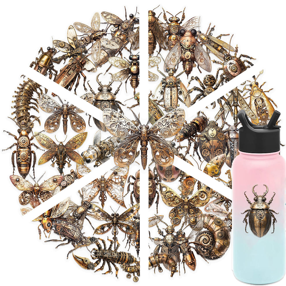 Thumbnail: 50PCS Steampunk Insects Stickers Exquisite Animal Handbooks Mobile Phone Cases L