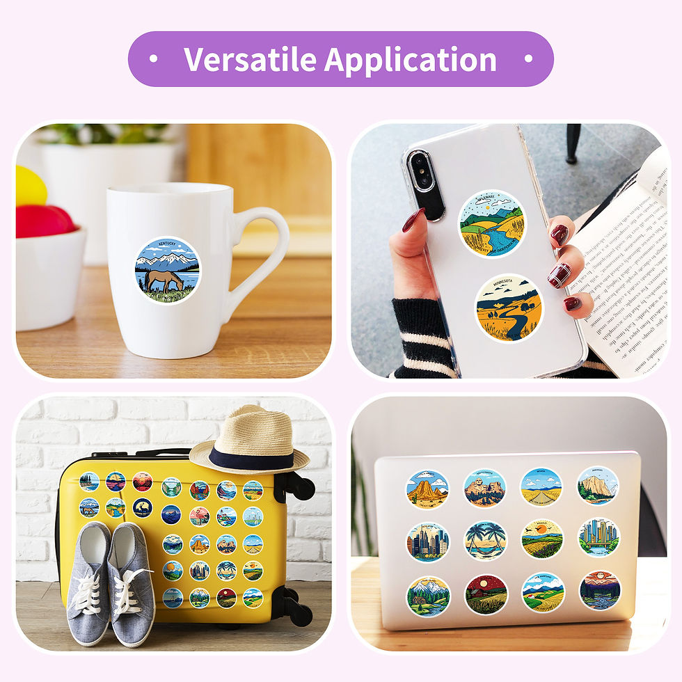 Thumbnail: 50PCS Landscape Architecture Graffiti Stickers Water Cup Flat Waterproof Decorat