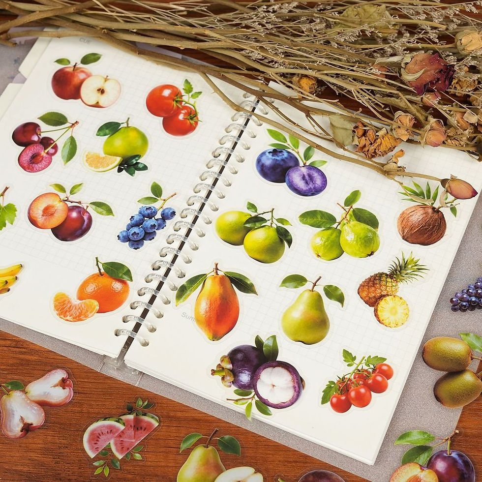Thumbnail: 56 Pcs New Realistic Fruit Clear PET Stickers - Kids' Crafts & Stationery Decor 