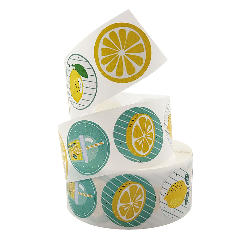 Thumbnail: 100-500pcs Yellow Lemon Sticker for Kids Reward Sticker Fruit Labels Thank You S