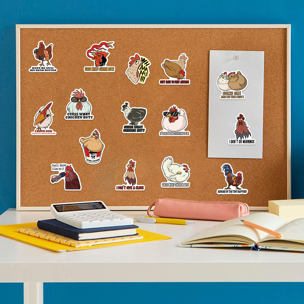 Thumbnail: 50PCS Cartoon Hen Graffiti Stickers - Waterproof for DIY Decor on Guitar, Notebo