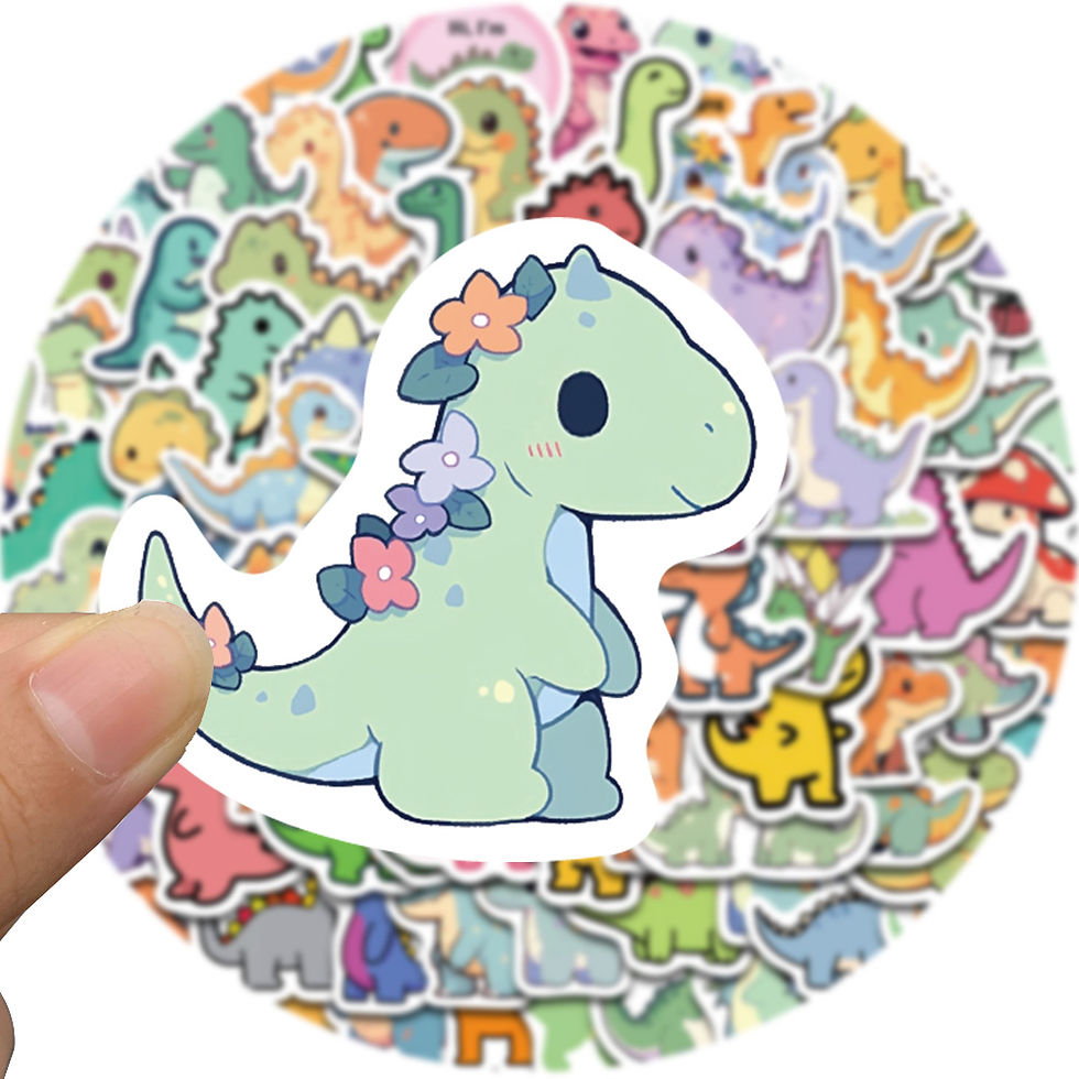 Thumbnail: 100PCS Cute Cartoon Short Legged Dinosaur Sticker Harajuku Suitcase Home Decorat