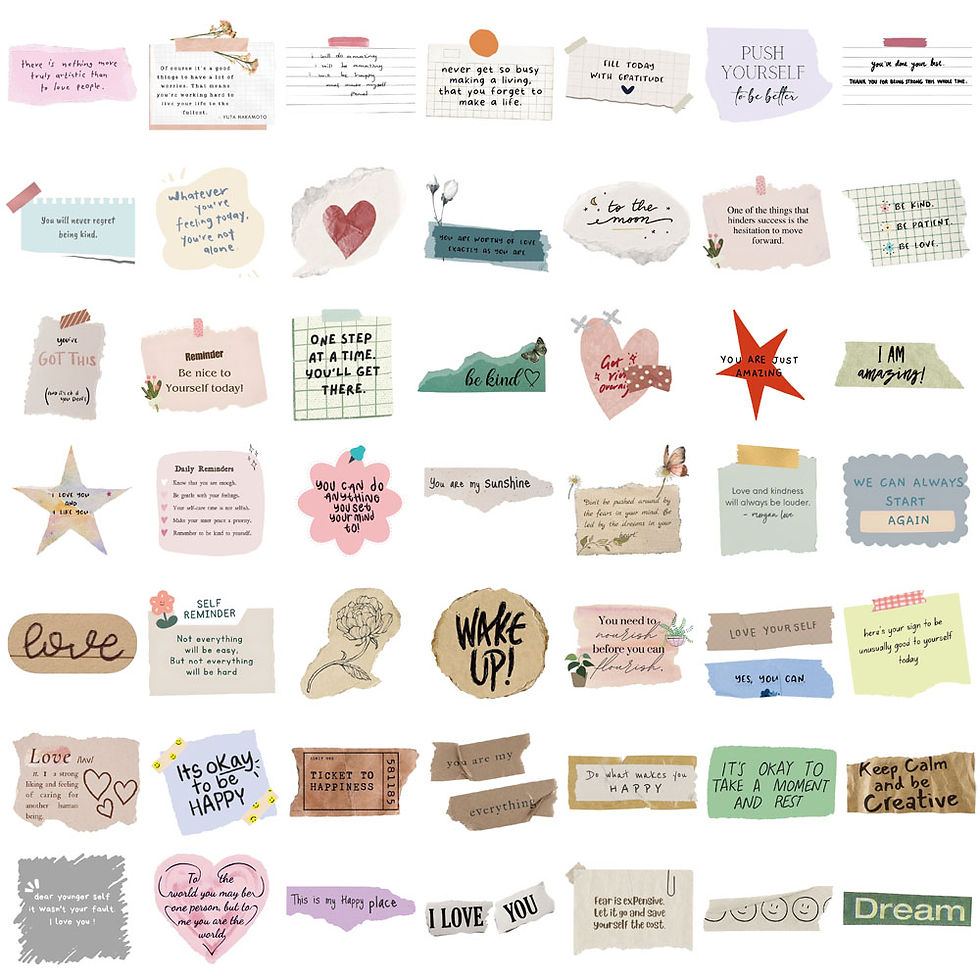 Thumbnail: 50/100PCS Fragmented text Retro Handmade Stickers Nostalgia Laptop Luggage Carto
