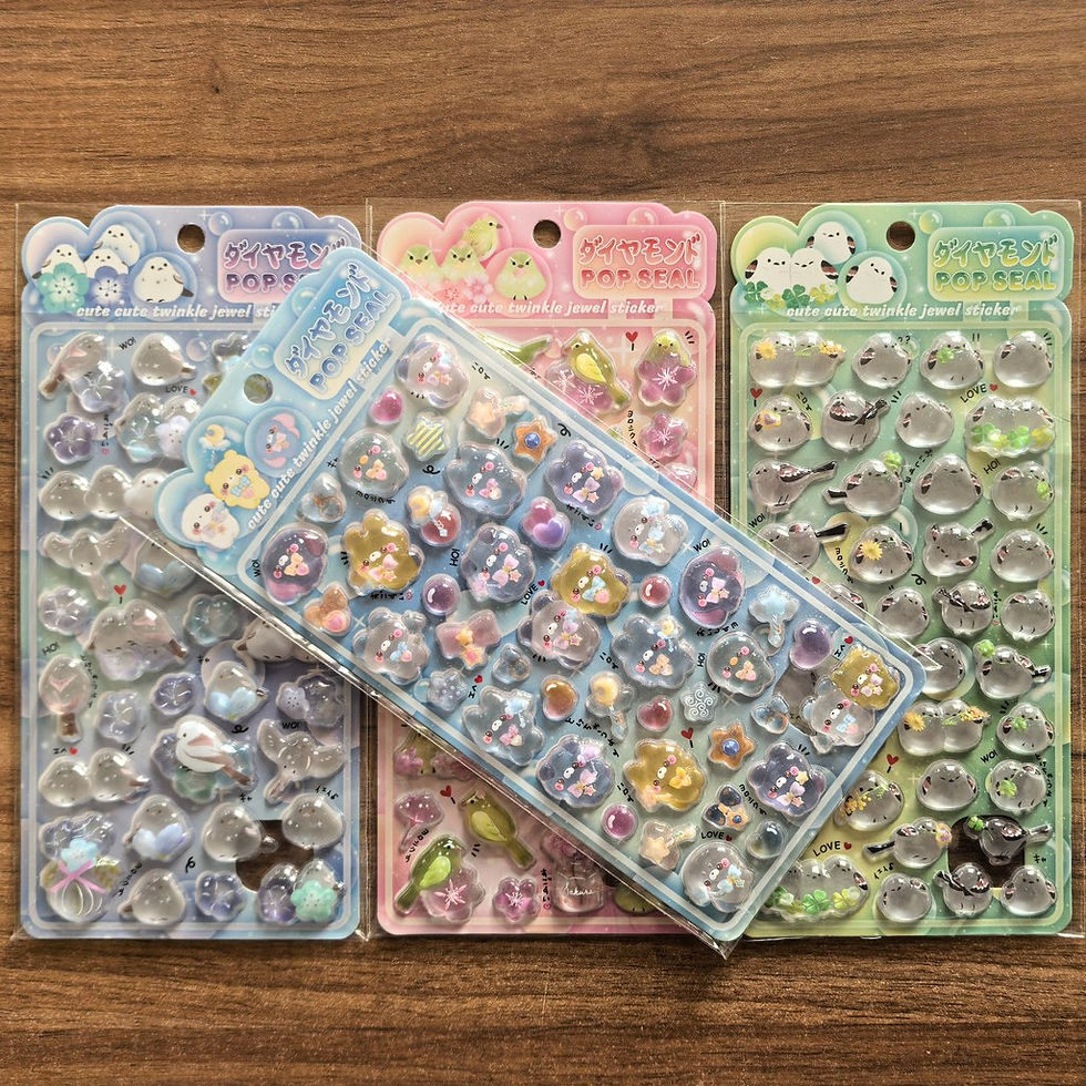 Thumbnail: 4Pcs/Set Shiny Crystal Decorative Stickers Cute Animal Flower Embellishments for