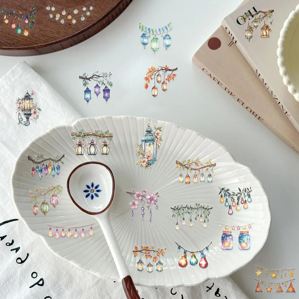 Thumbnail: 50PCS Transparent INS "Dimming Lights" Sticker Pack - Waterproof PET for Scrapbo