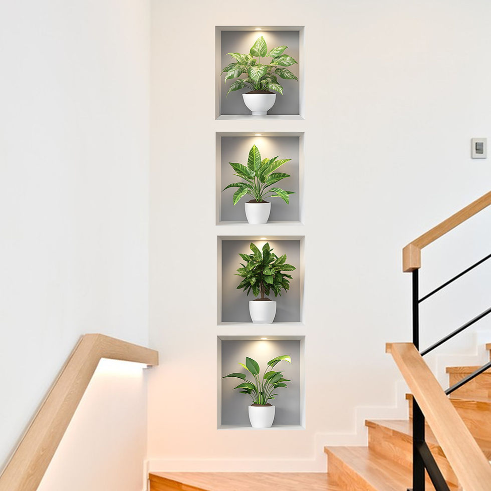 Thumbnail: New Creative Green Plants Potted Plants Modern Style Stickers Room Living Room B