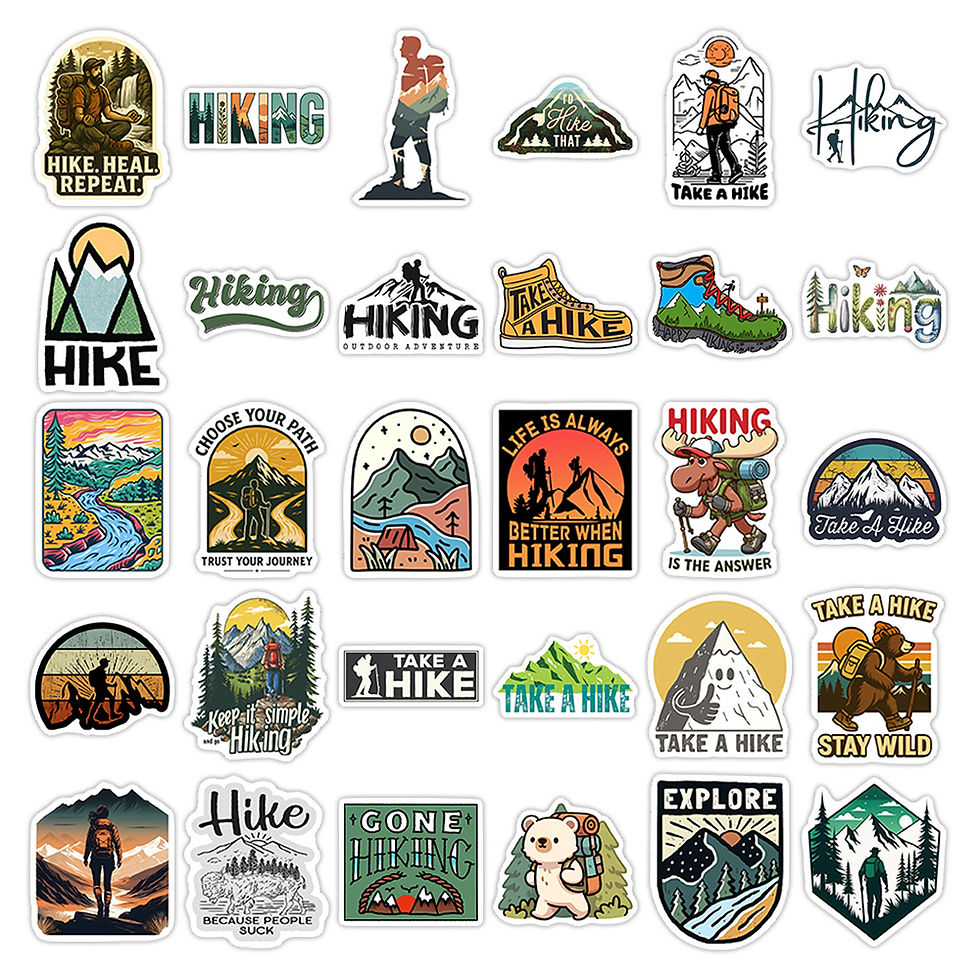 Thumbnail: Cool Outdoor Adventure Hiking Stickers Waterproof Vinyl Decal DIY Gift Toys Deco