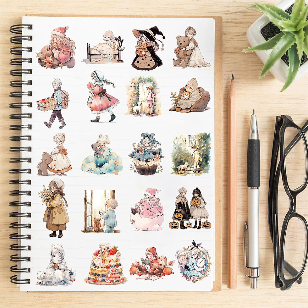 Thumbnail: 50PCS Watercolor Fairy Tale Sticker Nostalgia Funny Creative Modern Laptop Lugga