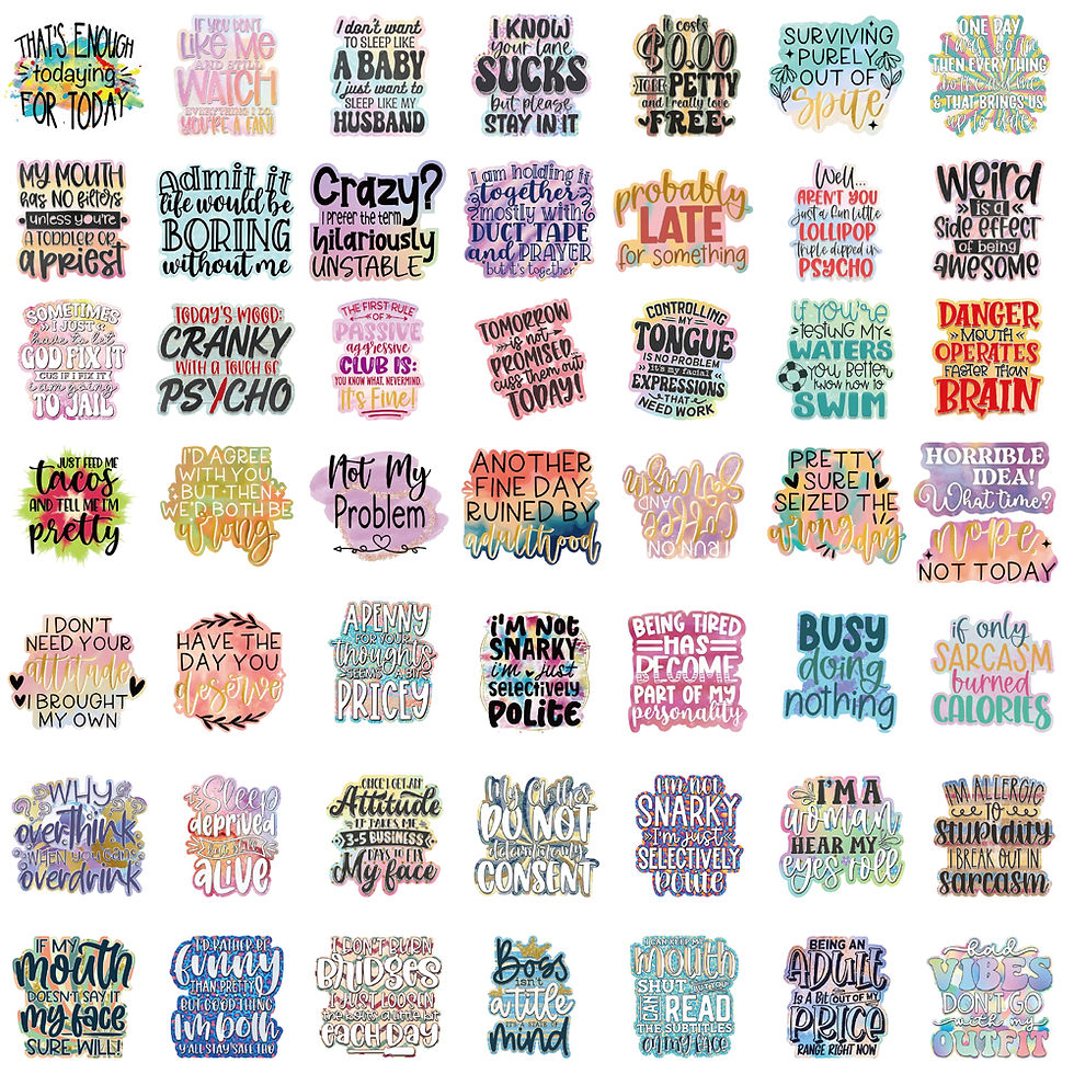 Thumbnail: 50PCS Sarcastic Stickers Kawaii Notebook Mysterious Laptop Luggage Guitar Scrapb