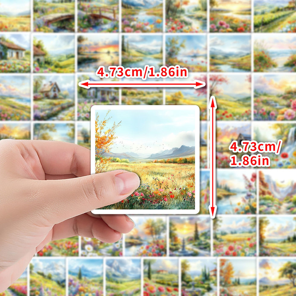 Thumbnail: 50PCS Watercolor Spring Reverie Graffiti Stickers - Creative DIY Waterproof Deco