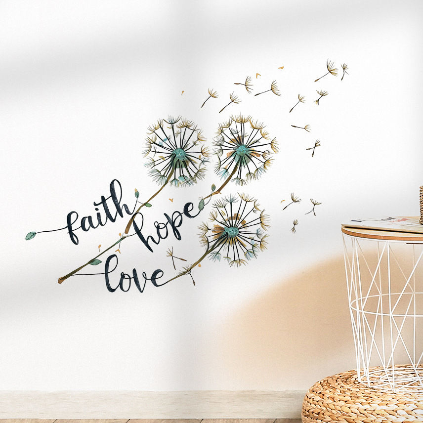 Thumbnail: FaithHopeLove Green Dandelion Fairy Tale Style Stickers Creative Detachable PVC 