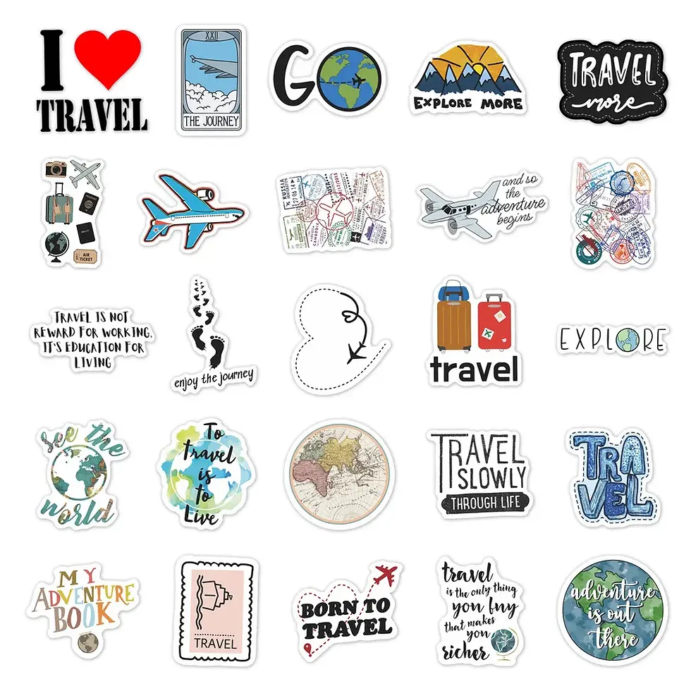 Thumbnail: 50-Piece Outdoor Travel Cartoon Graffiti Stickers Waterproof Decorative Decals f