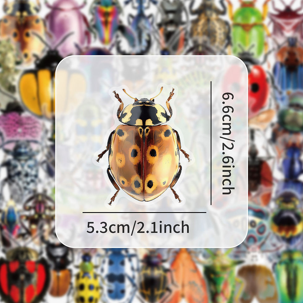 Thumbnail: 50 Pcs Insect Themed Stickers - Unique Bug Pattern Decals for Notebook, Luggage 