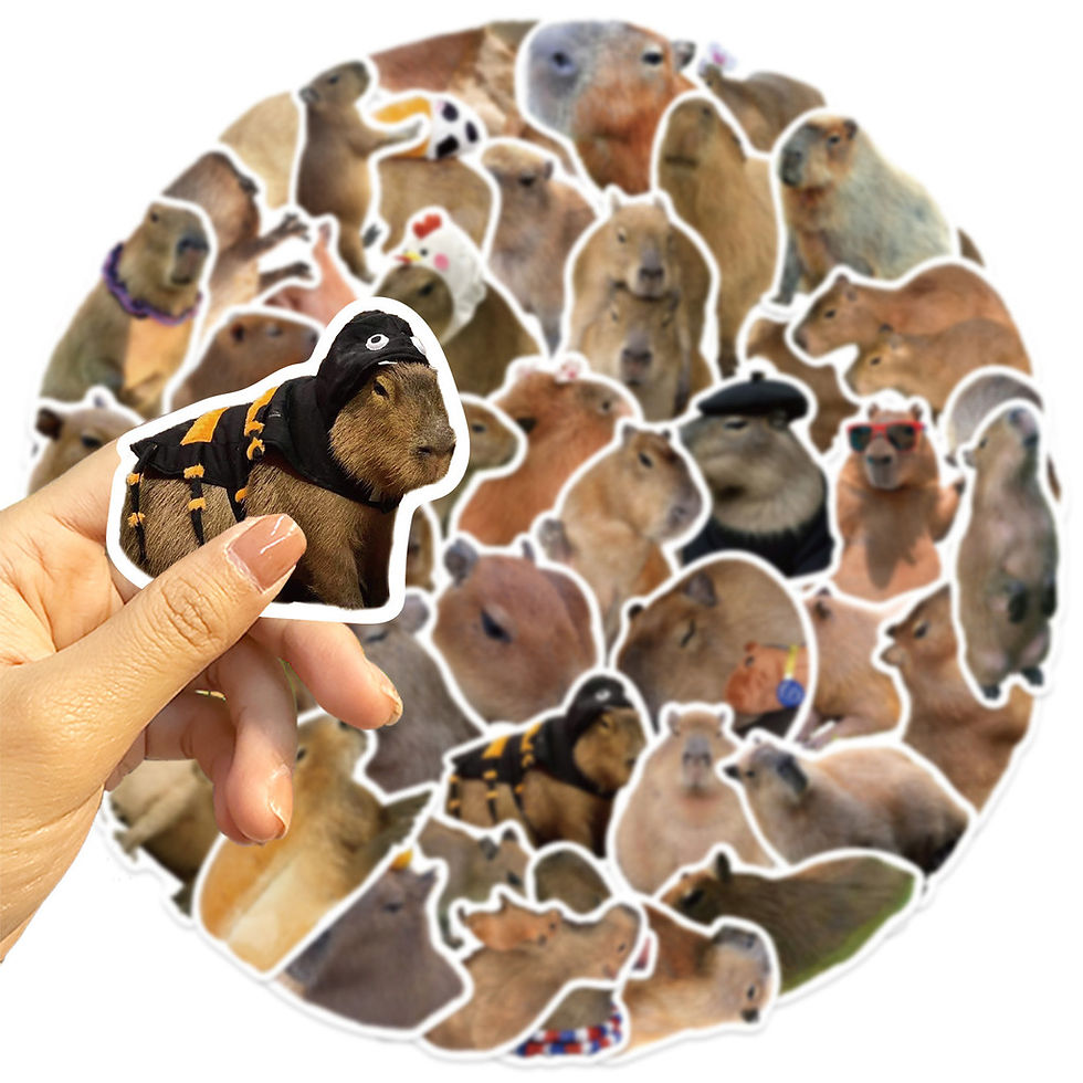Thumbnail: 50Pcs Cartoon Capybara Graffiti Stickers - Waterproof Decor for Guitars, Noteboo
