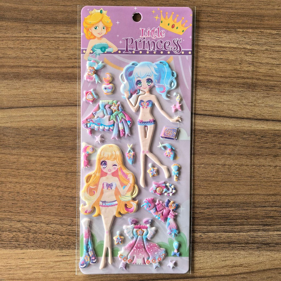 Thumbnail: 4 Sheets Little Princess Dress-Up Stickers - Cute Cartoon Princess Decals for DI