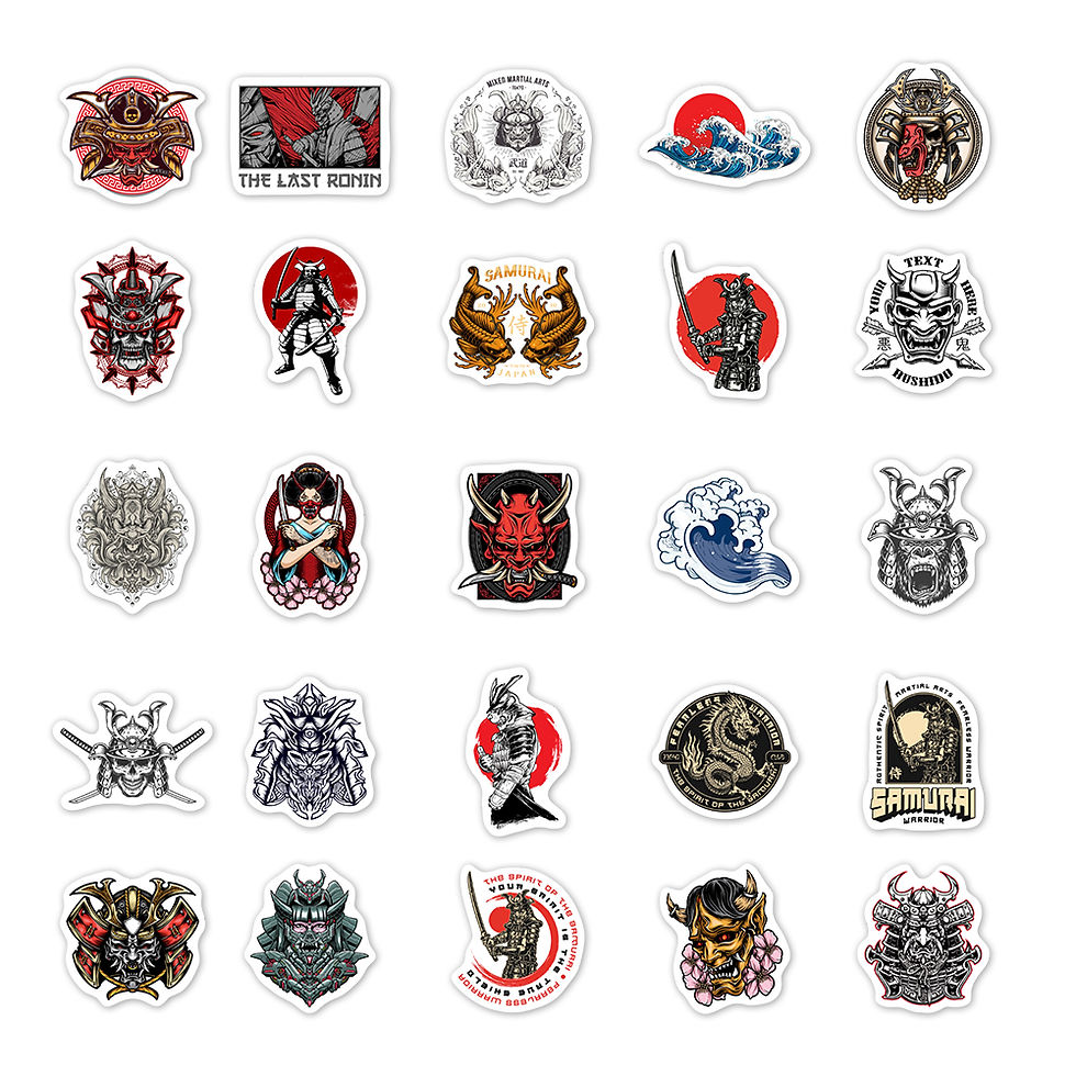 Thumbnail: 10/25/50Pcs Japanese Samurai PVC Waterproof Stickers Laptop Luggage Water Cup Ph