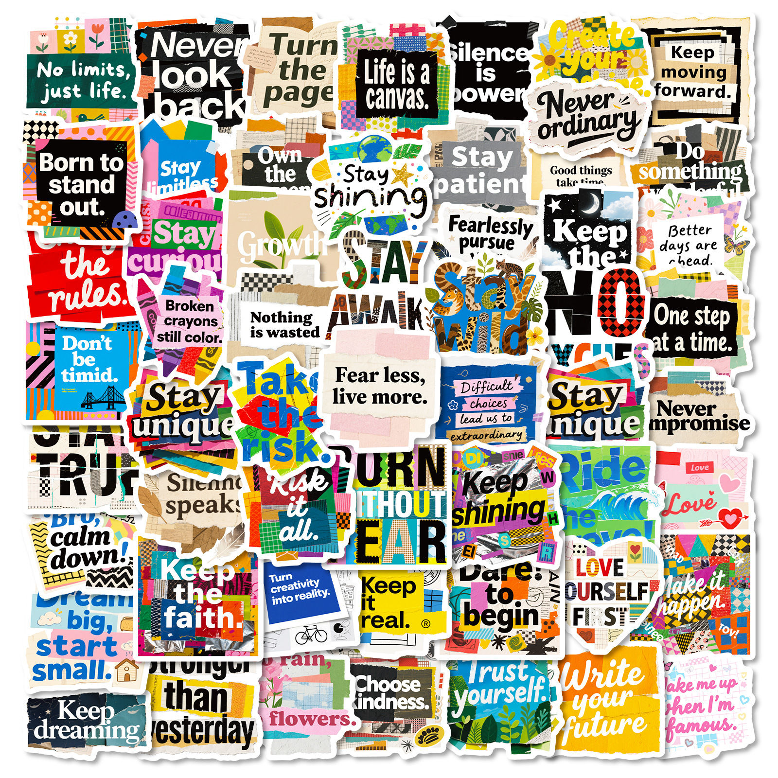 56/112PCS Inspirational Splicing Text Graffiti Stickers Creative Trend Foreign T