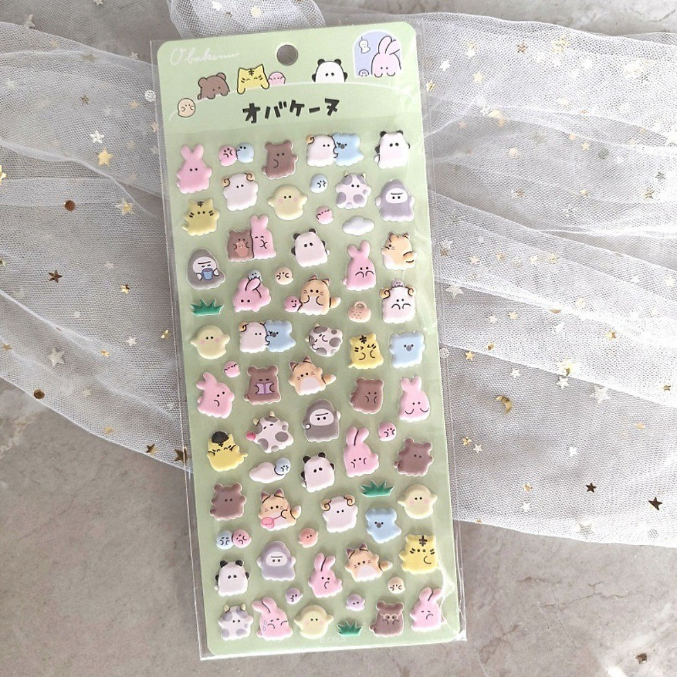 Thumbnail: 3D Authentic Youyou Family Stereo Stickers (4 Pieces) Kids' Reward Cartoon Gift 