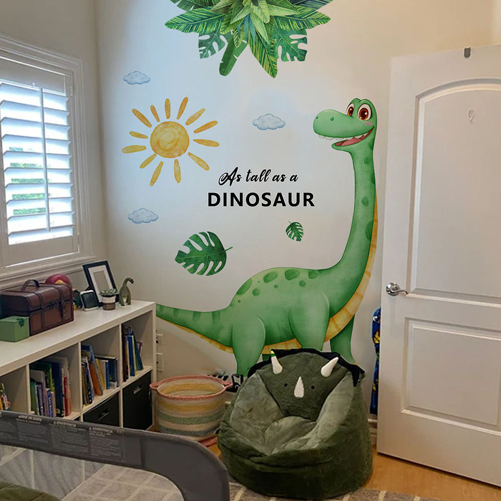 Thumbnail: Easy-Apply Reusable Dinosaur Decal – Oblong Space-Themed Wall Art with Matte F