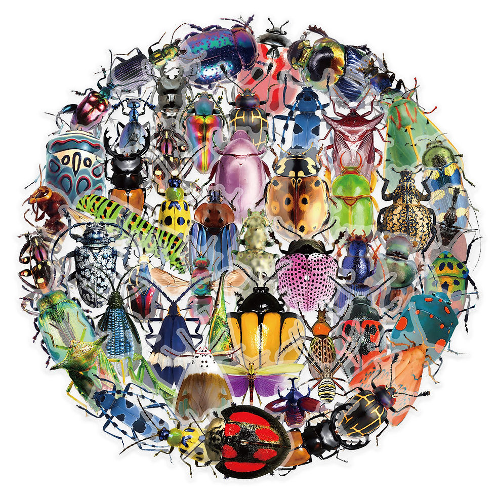 Thumbnail: 50 Pcs Insect Themed Stickers - Unique Bug Pattern Decals for Notebook, Luggage 
