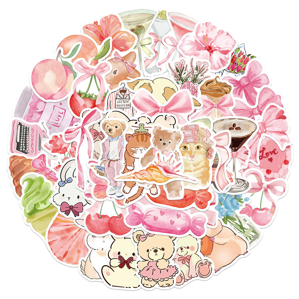 Thumbnail: 50 Sheets PinkFun Stickers | New Arrival Cartoon Style Decals for Laptop, Luggag