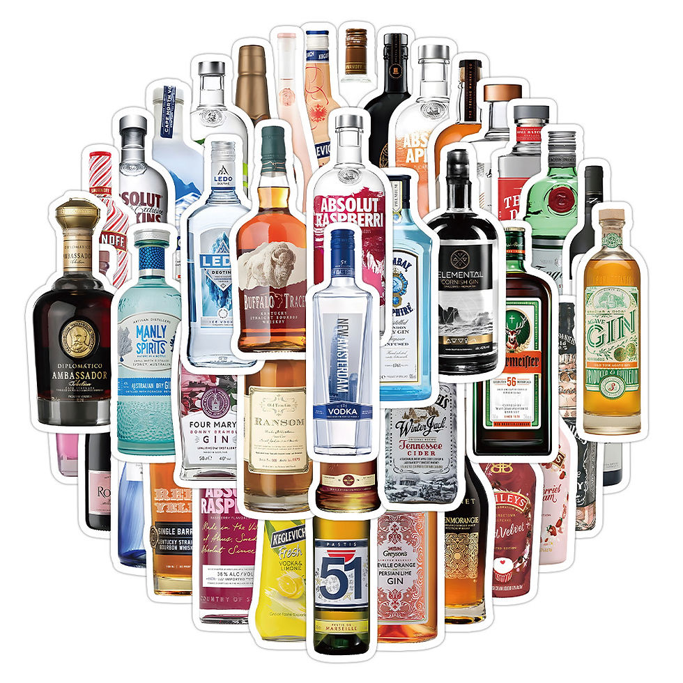 Thumbnail: 63-Piece Classic Wine Bottle Stickers - Decorative Decals for Notebooks Phone Ca