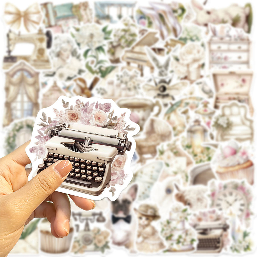 Thumbnail: 50 Pcs Cartoon White Renaissance Graffiti Stickers - DIY Decor for Guitar, Noteb