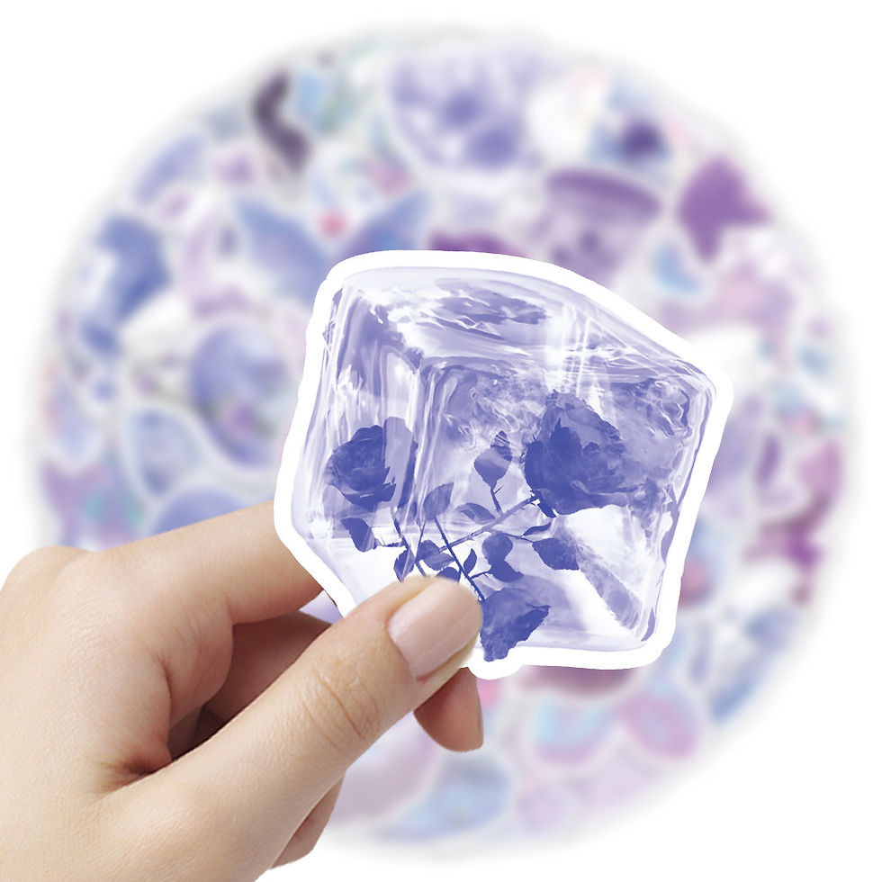 Thumbnail: 63PCS Sparkly Purple Style Stickers - DIY Decor for Journal, Phone Case & Notebo