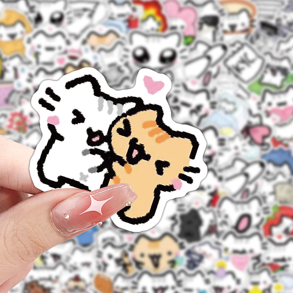 50/100pcs small size high value basil kitten sticker cute cartoon explosion mobi