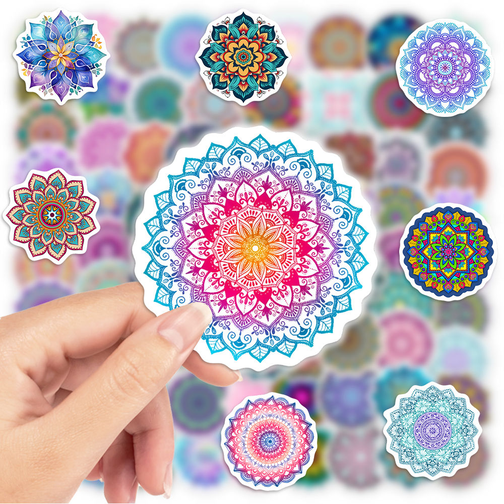 10/35/70Pcs Mandala Flower Pattern Sticker DIY Toys Gift Decorative for Scrapboo
