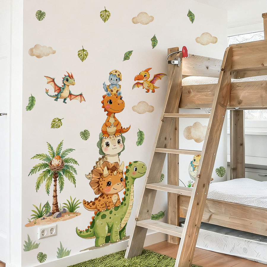 Thumbnail: Cartoon Dinosaur Park Wall Stickers For Children's Room Baby Room Bedroom Living