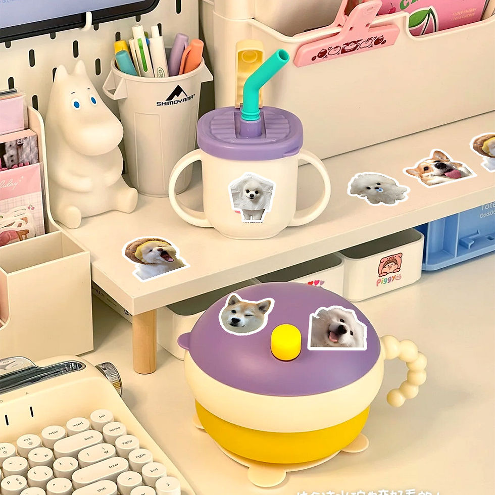 Thumbnail: Realistic Puppy Sticker Set (100Pcs) - Photo-Style Dog Decor for Water Bottle - 