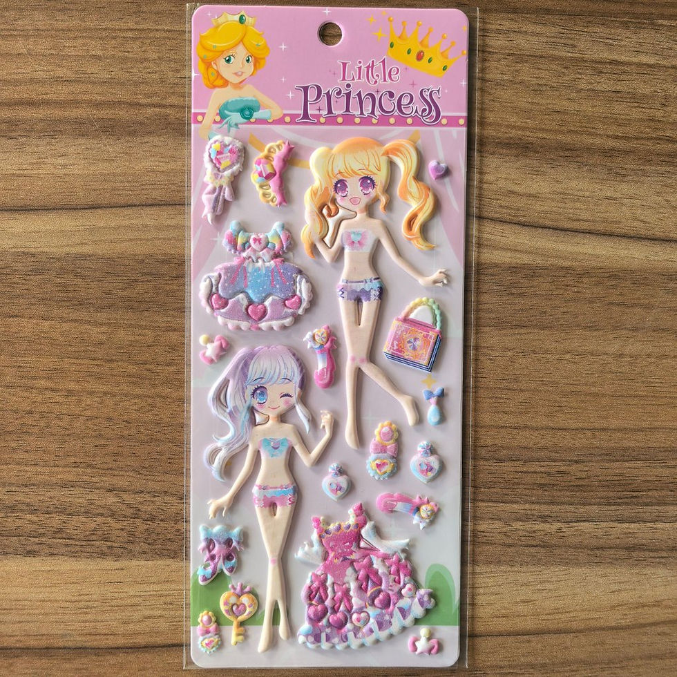 Thumbnail: 4 Sheets Little Princess Dress-Up Stickers - Cute Cartoon Princess Decals for DI