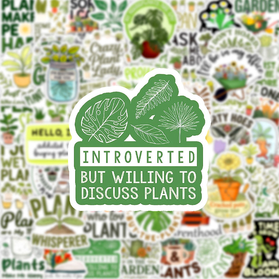 Thumbnail: 50Pcs Green Plant Inspirational Slogan Stickers Waterproof Decals for Desk Skate