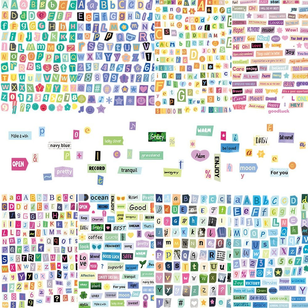Thumbnail: 8Pcs Number and Alphabet Stickers DIY Stationery Journal Decorative Decals Recor