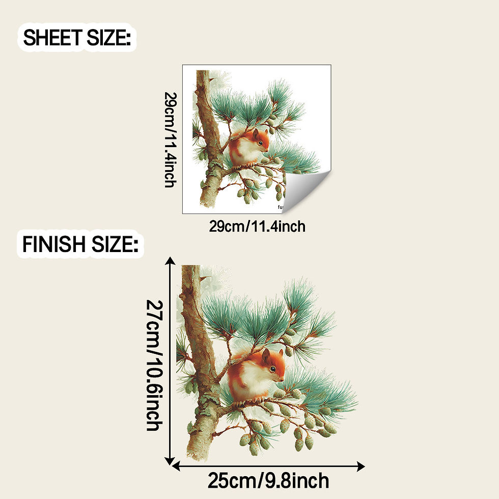 Thumbnail: Painting Squirrels Collecting Food Wall Sticker Bedroom Glass Windows Decoration