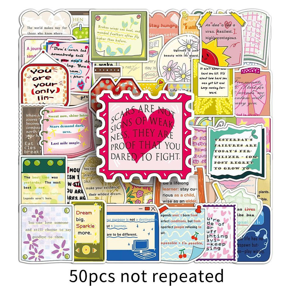 Thumbnail: 50 PCS Original English Motivational Stickers Minimalist Hand-Drawn Non-Infringi